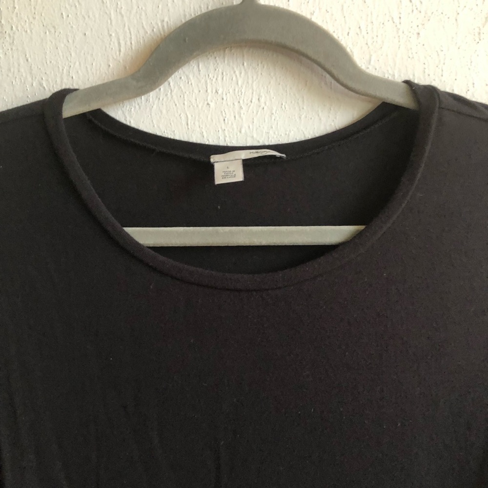 Halogen Top Solid Black Long Sleeve Soft Tee Sz L… - image 3